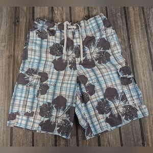 Airwalk Medium Board Shorts Super Condition Floral/Plaid Design